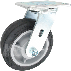 146PERB620S 6" x 2" Black Thermoplastic Rubber Wheel Swivel Caster 600 LBS CAPACITY 