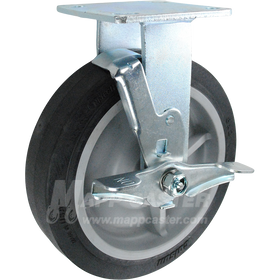 146PERB820RB 8" x 2" Thermoplastic Rubber (TPR) Wheel Rigid Brake Caster - 675 Lbs Capacity