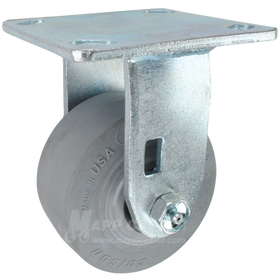 4" x 2" Grey Thermoplastic Rubber (TPR) Wheel Rigid Caster - 400 Lbs Capacity