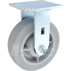 146PERG620R 6" x 2" Grey Thermoplastic Rubber (TPR) Wheel Rigid Caster - 600 Lbs Capacity 