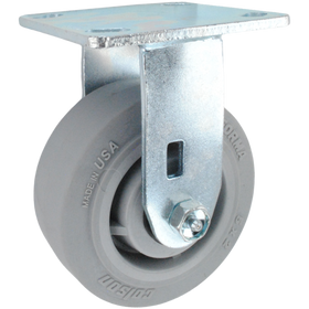 146PERG620R 6" x 2" Grey Thermoplastic Rubber (TPR) Wheel Rigid Caster - 600 Lbs Capacity 