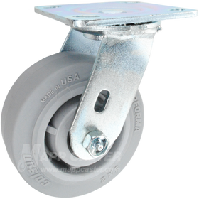 6" x 2" Grey Thermoplastic Rubber (TPR) Wheel Swivel Caster 600 LBS CAPACITY 146PERG620S