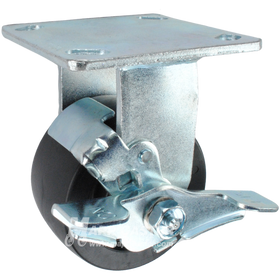4" x 2" Polyolefin Rigid Caster - 500 Lbs Capacity