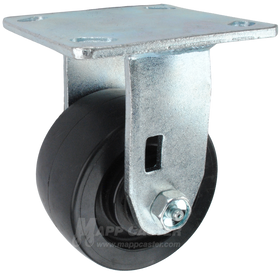 4" x 2" Polyolefin Rigid Caster - 500 Lbs Capacity