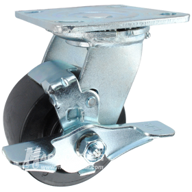 4" x 2" Polyolefin Swivel Brake Caster - 500 Lbs Capacity 