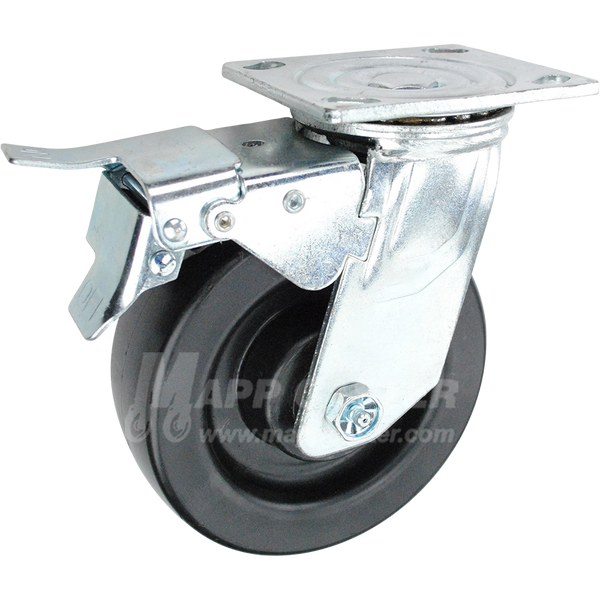 146PO620SBTL 6" x 2" Polyolefin Swivel Caster with Total Locking Brake - 700 LBS CAPACITY 