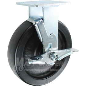 146PO820RB 8" x 2" Polyolefin Rigid Brake Caster - 900 Lbs Capacity