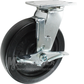 146PO820SB 8" x 2" Polyolefin Swivel Brake Caster - 900 Lbs Capacity