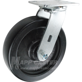 146PO820S 8" x 2" Polyolefin Swivel Caster - 900 Lbs Capacity