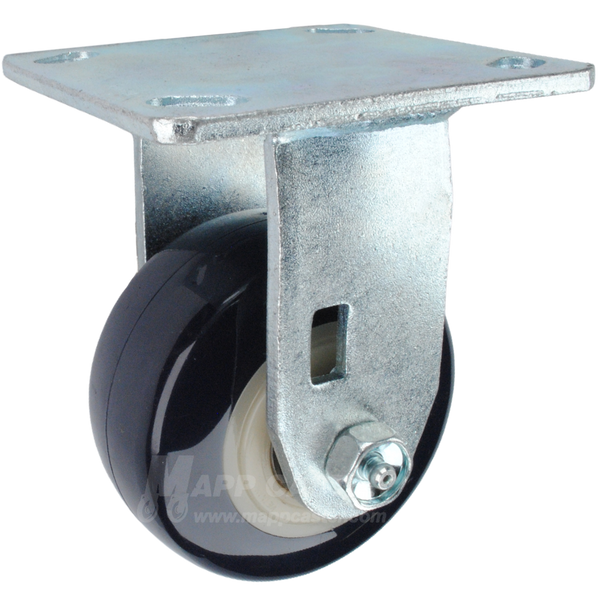 4" x 2" Patriot Polyurethane on Polyolefin Core Wheel Rigid Caster - 600 Lbs Capacity