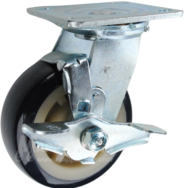 146PRX520SB - Patriot Polyurethane on Polyolefin Swivel Brake Caster.