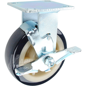 146PRX620RB 6" x 2" Patriot Polyurethane on Polyolefin Core Wheel Rigid Brake Caster - 1,000 Lbs Capacity 
