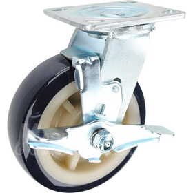 146PRX620SB 6"x 2" Patriot Polyurethane on Polyolefin Core Wheel Swivel Brake Caster - 1,000 Lbs Capacity 