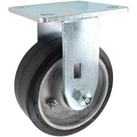 5" x 2" Rubber on Aluminum Wheel Rigid Caster - 500 Lbs Capacity