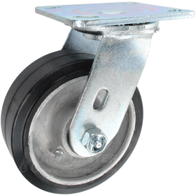 5" x 2" Rubber on Aluminum Wheel Swivel Caster - 500 Lbs Capacity