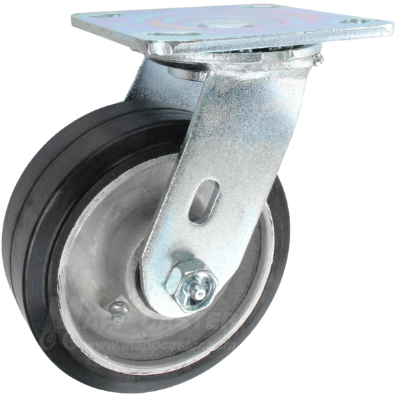 Casters - Industrial Rubber on Aluminum Wheel