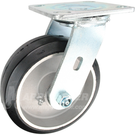 146RARB620S  6" x 2" Rubber on Aluminum Wheel & Swivel Caster 500 LBS CAPACITY