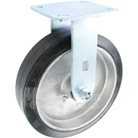 146RARB820R 8" x 2" Rubber on Aluminum Wheel Rigid Caster - 500 Lbs Capacity