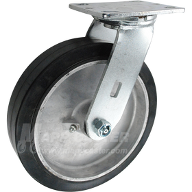 146RARB820S 8" x 2" Rubber on Aluminum Wheel Swivel Caster - 500 Lbs Capacity