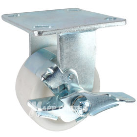 4" x 2" Retort Rigid Brake Caster - 550 Lbs Capacity