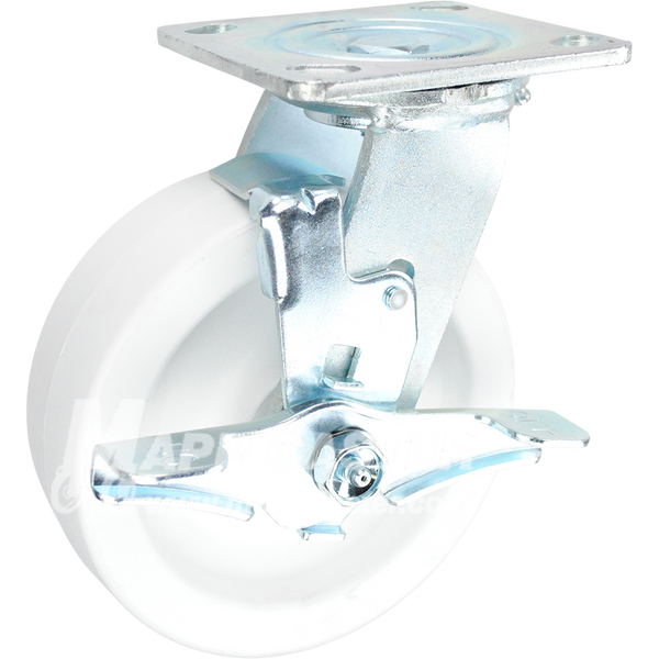 146RETB620SB 6" x 2" Retort Swivel Brake Caster - 700 Lbs Capacity 