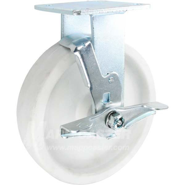146RETB820RB 8" x 2" Retort Rigid Brake Caster - 900 Lbs Capacity