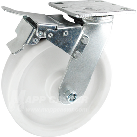 146RETB820SBTL 8" x 2" Retort Swivel Caster with Total Locking Brake - 900 Lbs Capacity