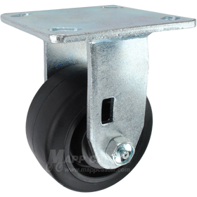 4" x 2" Rubber on Nylon Wheel Rigid Caster - 400 Lbs Capacity