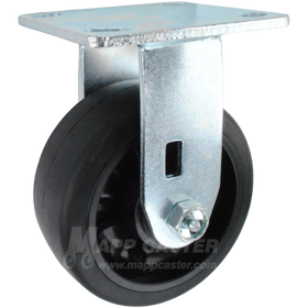 5" x 2" Rubber on Nylon Wheel Rigid Caster - 450 Lbs Capacity