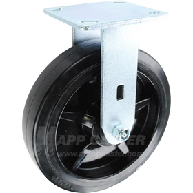 146RNB820R 8" x 2" Rubber on Nylon Wheel Rigid Caster - 600 Lbs Capacity