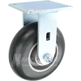 146RND620R 6" x 2" Balloon Cushioned Rubber Wheel Rigid Caster - 350 LBS CAPACITY 