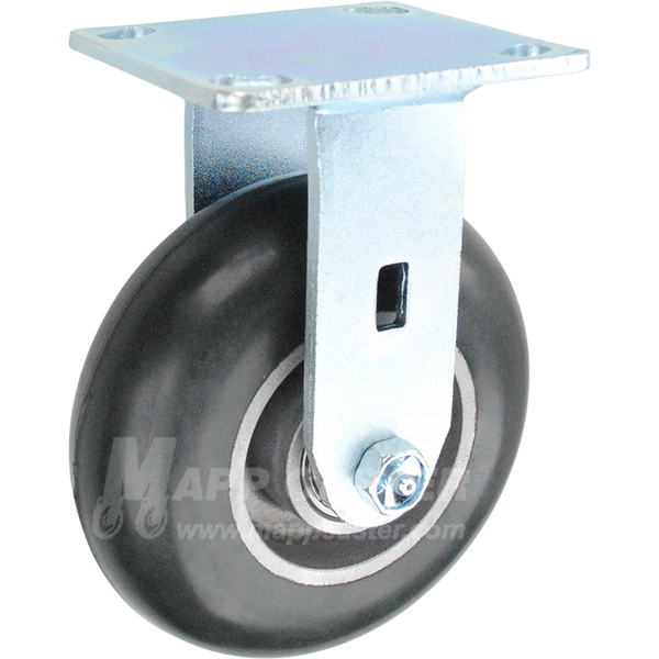 146RND620R 6" x 2" Balloon Cushioned Rubber Wheel Rigid Caster - 350 LBS CAPACITY 