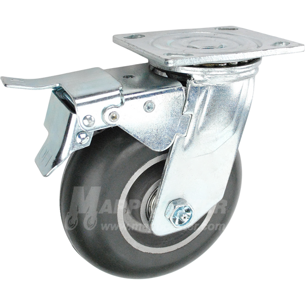 146RND620SBTL  - 6" x 2" Balloon Cushion Wheel Swivel Caster with Total Locking Brake - 650 LBS CAPACITY 