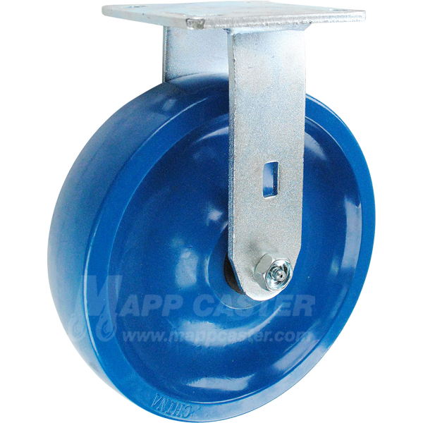 146SPU820R 8" x 2" Solid Polyurethane Wheel Rigid Caster - 900 Lbs Capacity