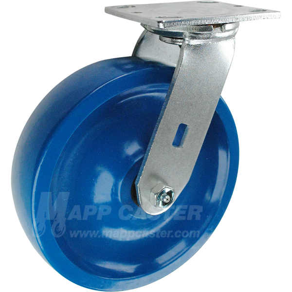 146SPU820S 8" x 2" Solid Polyurethane Wheel Swivel Caster - 900 Lbs Capacity