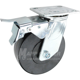 146SSP620SBTL 6" x 2" Polyurethane Wheel Swivel Caster w/ Total Lock Brake - 900 Lbs Capacity