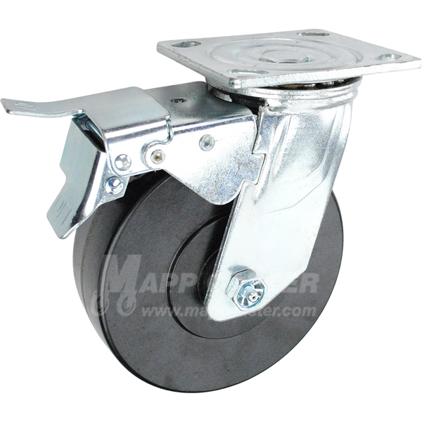146SSP620SBTL 6" x 2" Polyurethane Wheel Swivel Caster w/ Total Lock Brake - 900 Lbs Capacity