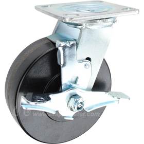 146SSP620SB 6" x 2" Polyurethane Wheel Swivel Brake Caster - 900 Lbs Capacity