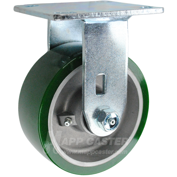 146UARB520R - 5in Green Polyurethane Rigid Caster.
