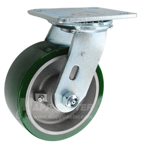 146UARB520S - 5in Green Polyurethane Swivel Caster.
