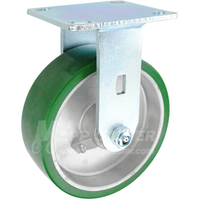 146UARB620R - 5" x 2" Green Poly on Aluminum Wheel Rigid Caster - 900 Lbs Capacity 
