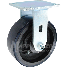 146UIRB620R 6" x 2" Polyurethane on Iron Wheel Rigid Caster - 1,250 Lbs Capacity