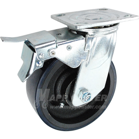 146UIRB620SBTL 6" x 2" Polyurethane on Iron Wheel Swivel Caster with Total Lock Brake - 1,250 Lbs Capacity