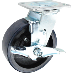 146UIRB620SB 6" x 2" Polyurethane on Iron Wheel Swivel Brake Caster - 1,250 Lbs Capacity
