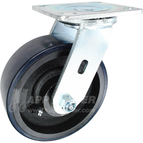 146UIRB620S 6" x 2" Polyurethane on Iron Wheel Swivel Caster - 1,250 Lbs Capacity