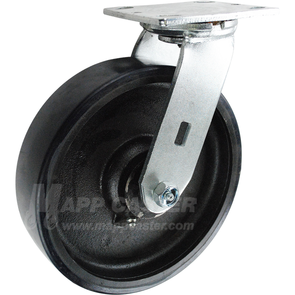 146UIRB820S 8" x 2" Polyurethane on Iron Wheel Swivel Caster - 1,250 Lbs Capacity
