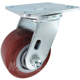 4" x 2" Polyurethane Wheel Swivel Caster - 600 Lbs Capacity