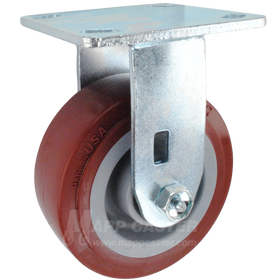 5" x 2" Polyurethane on Polyolefin Wheel Rigid Caster - 750 Lbs Capacity