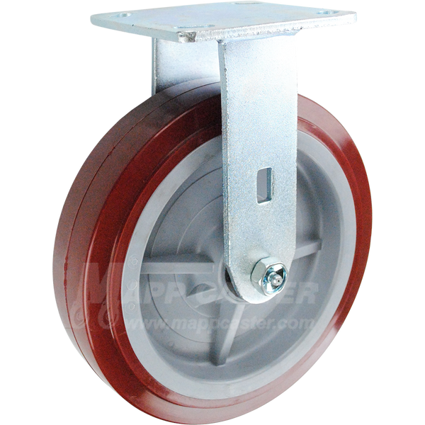 146UPRB820R 8" x 2" Polyurethane Wheel Rigid Caster - 1,000 Lbs Capacity