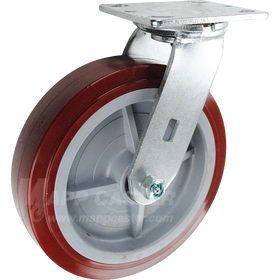 146UPRB820S 8" x 2" Polyurethane Wheel Swivel Caster - 1,000 Lbs Capacity